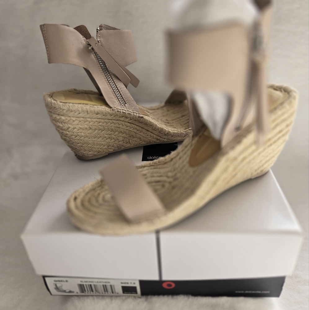 Beige Espadrille Wedge Sandals
